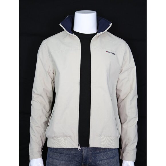 NWT Tommy Hilfiger Men's Windbreaker Yacht Jacket Water Resistant Beige $139